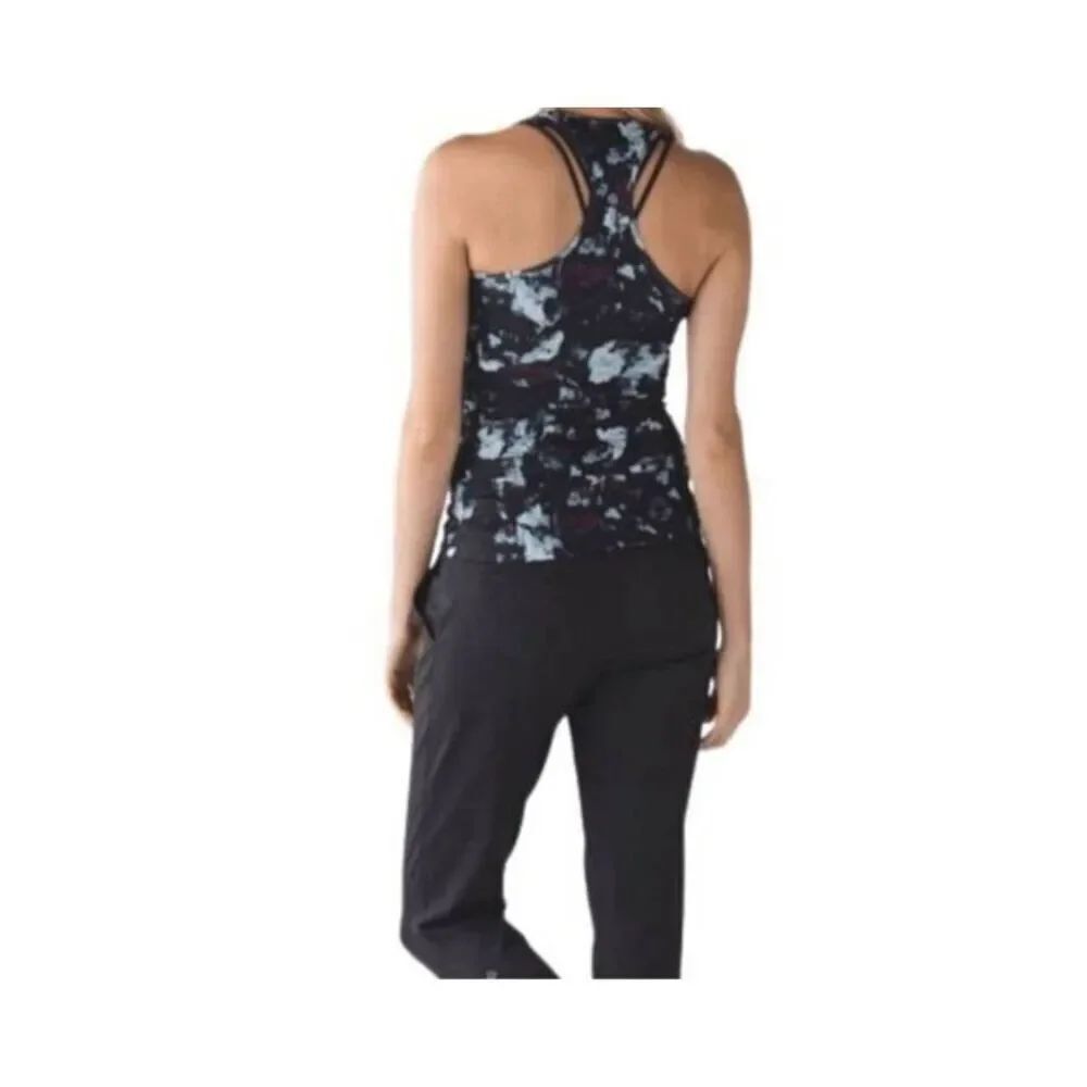 LULULEMON ATHLETICA Cool Racerback Tank in Static Blossom Multi Size 4
